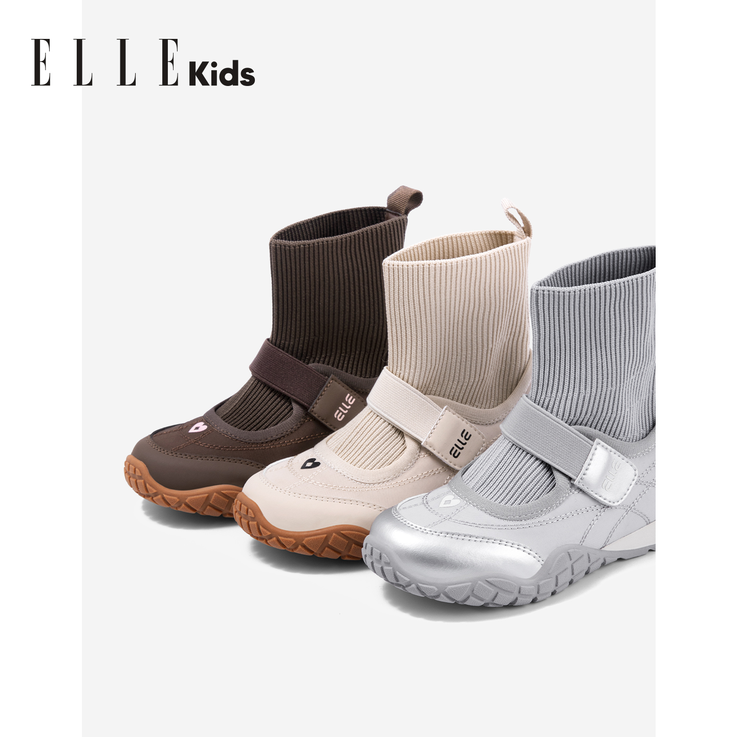 ELLEkids童靴 洋气儿童靴子2025秋冬季新款女童软底短靴女孩袜靴