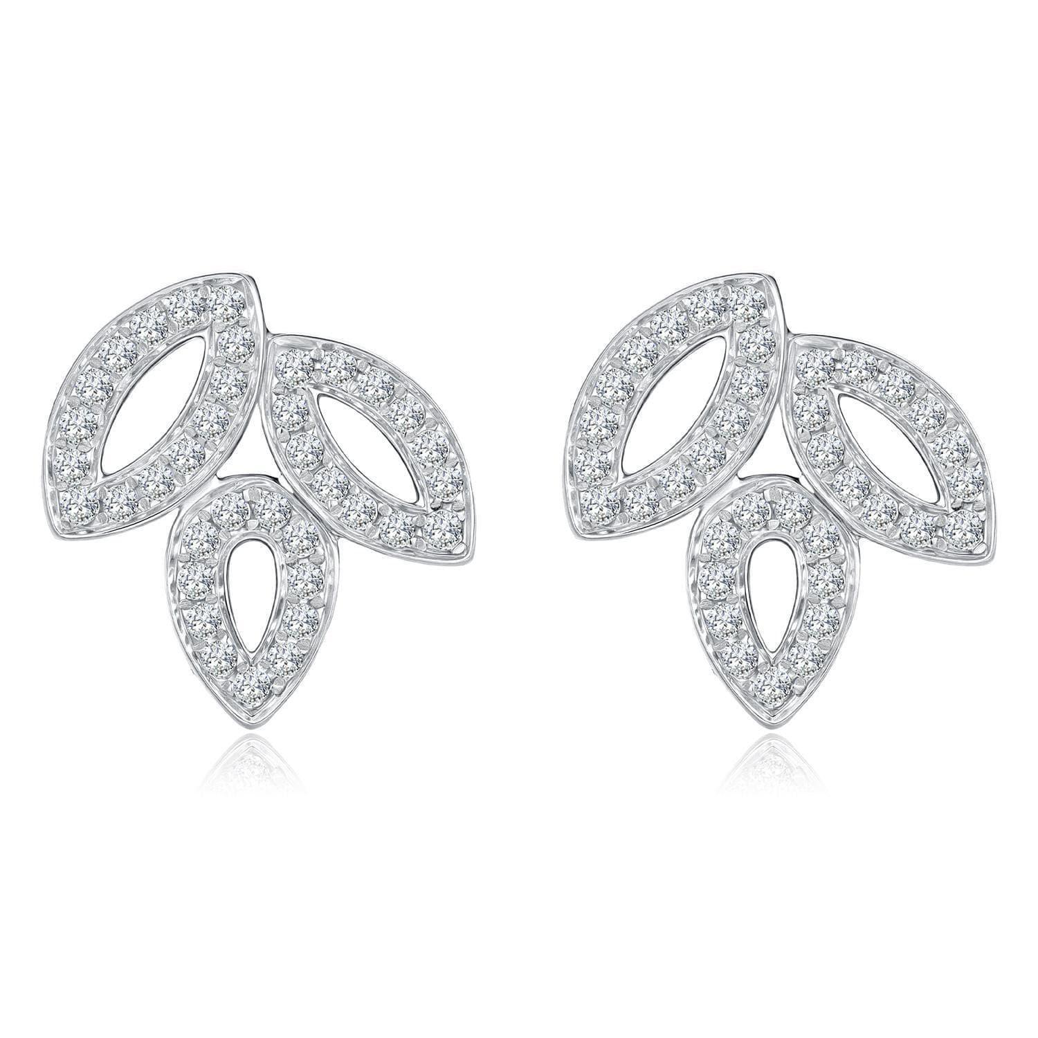 实验室培育钻石18K金镂空耳钉