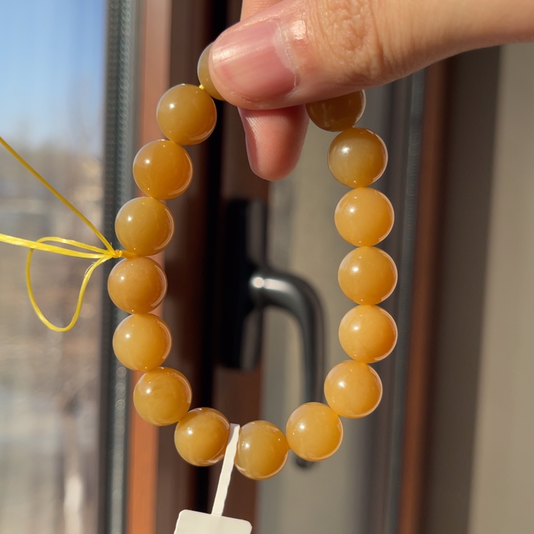 和田玉（糖玉）未镶嵌手串金山全糖12mm手串
