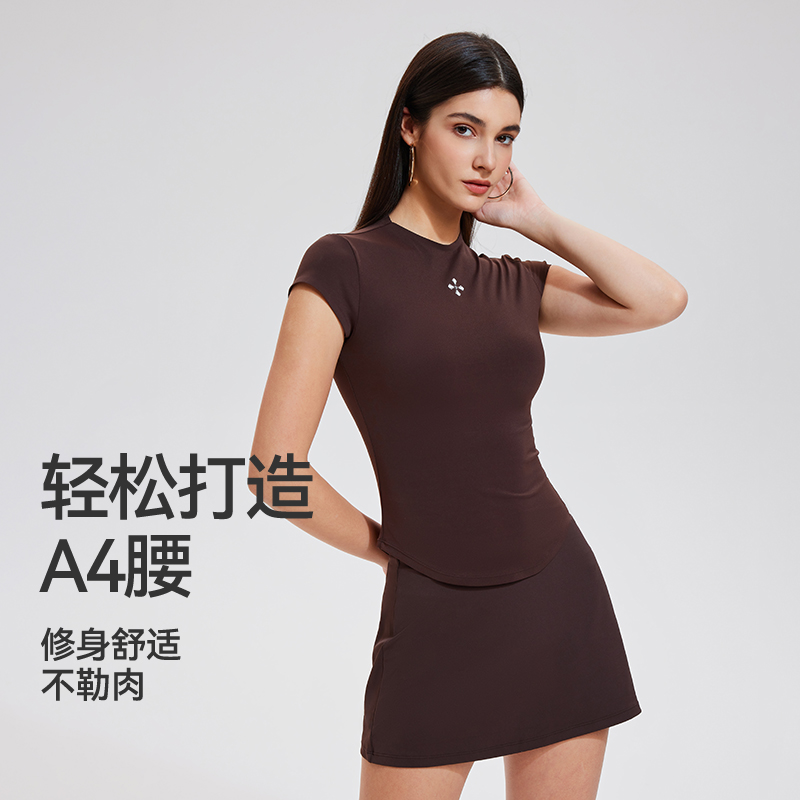 【上新-短袖】科里芙修身型透气弹力圆领短袖春夏酷飒风女装高级感