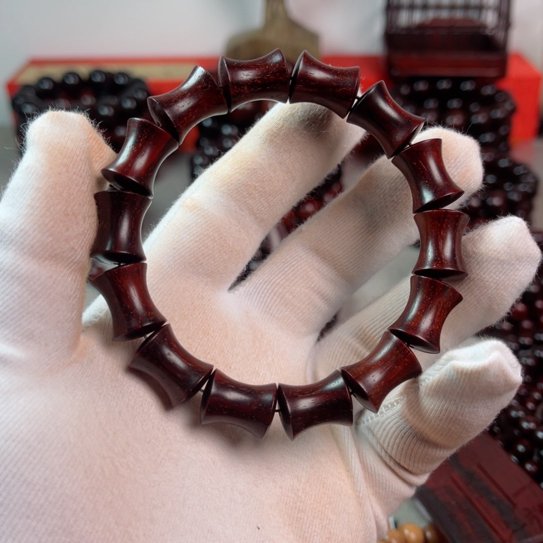 小叶紫檀手串/手链12/15高油密竹节