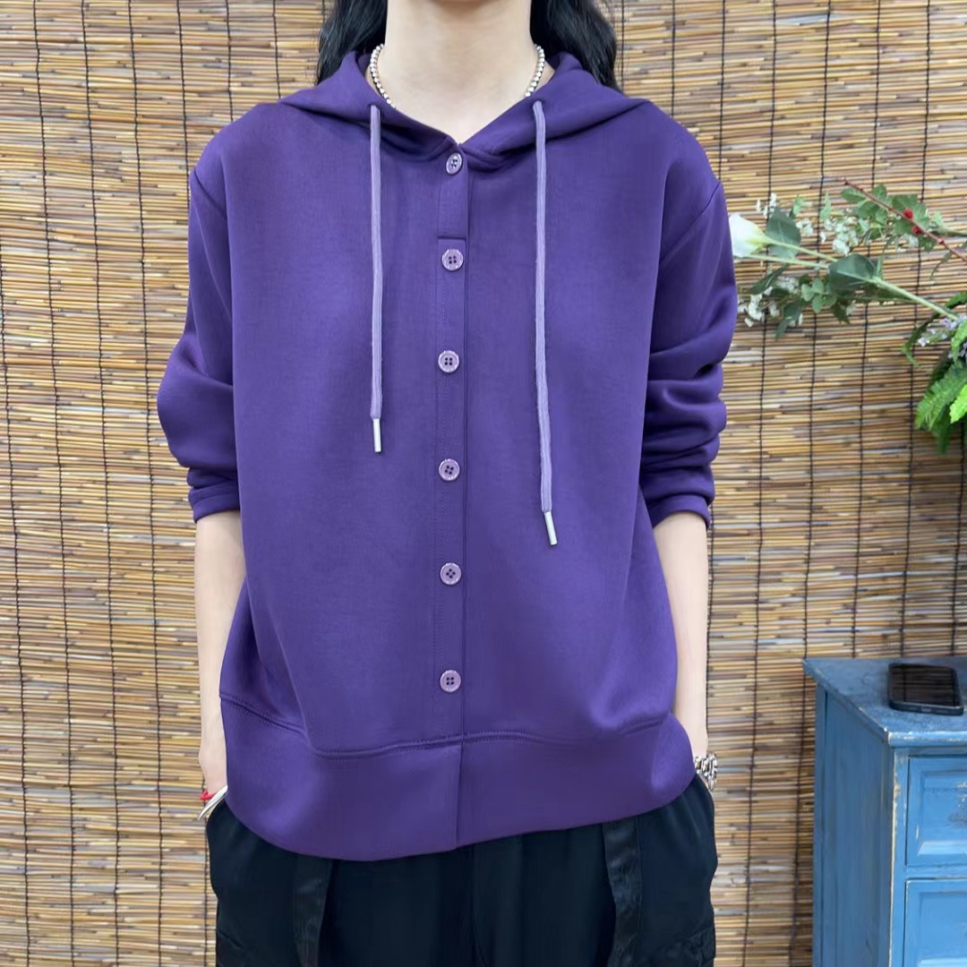 6152-3新款春秋休闲百搭气质潮流长袖连帽卫衣