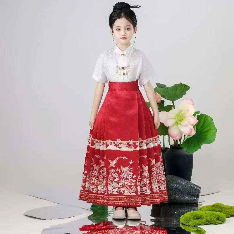 1884女童短袖马面裙两件套裙子