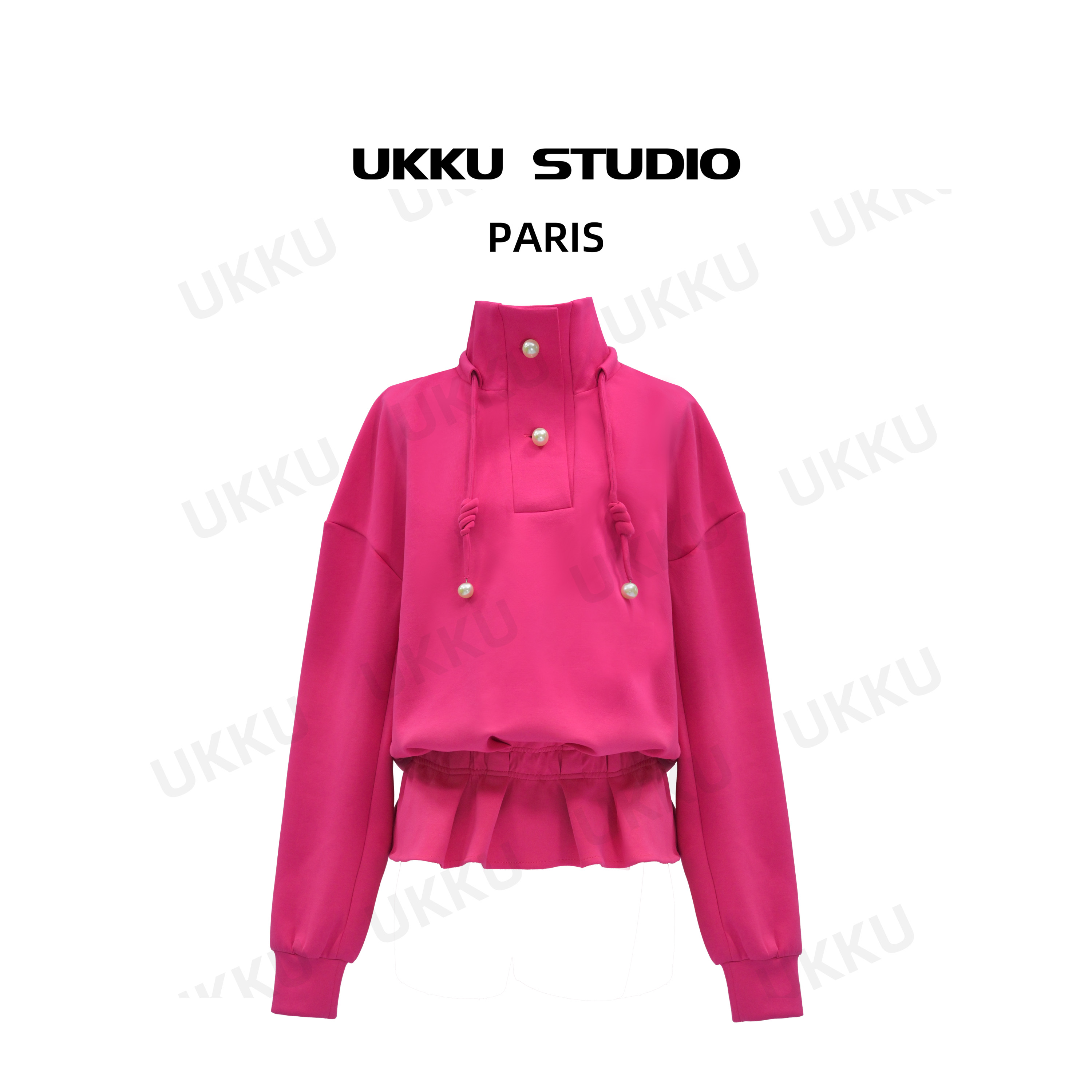 肖肖【UKKUSTUDIO】秋冬时尚长袖百搭气质设计师韩版卫衣312550