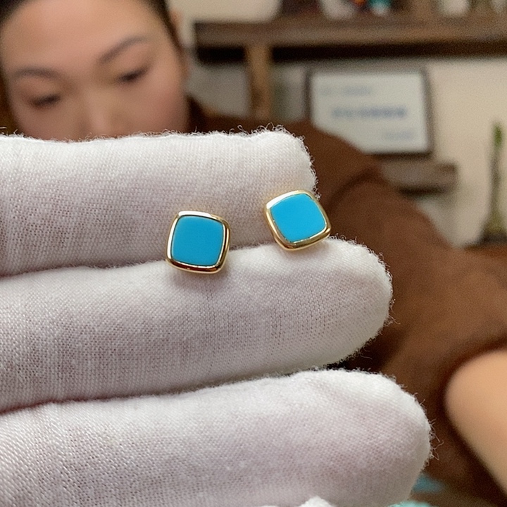 绿松石珠宝奇石18K金镶嵌