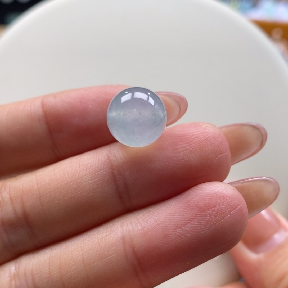 翡翠吊坠(不含链)未镶嵌翡翠高冰雪花棉珠卡12m