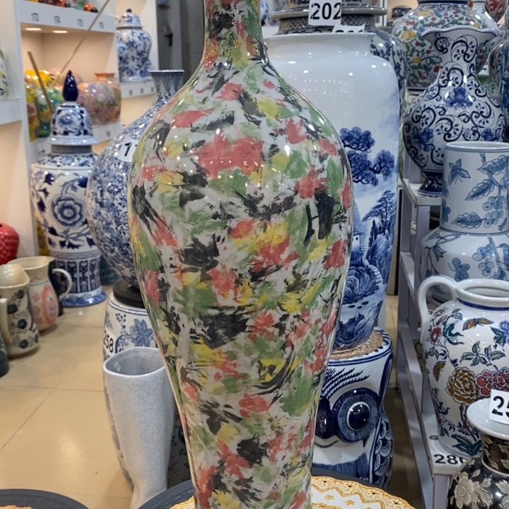 【闪购商品】摆件峰*陶瓷花瓶高52摆件