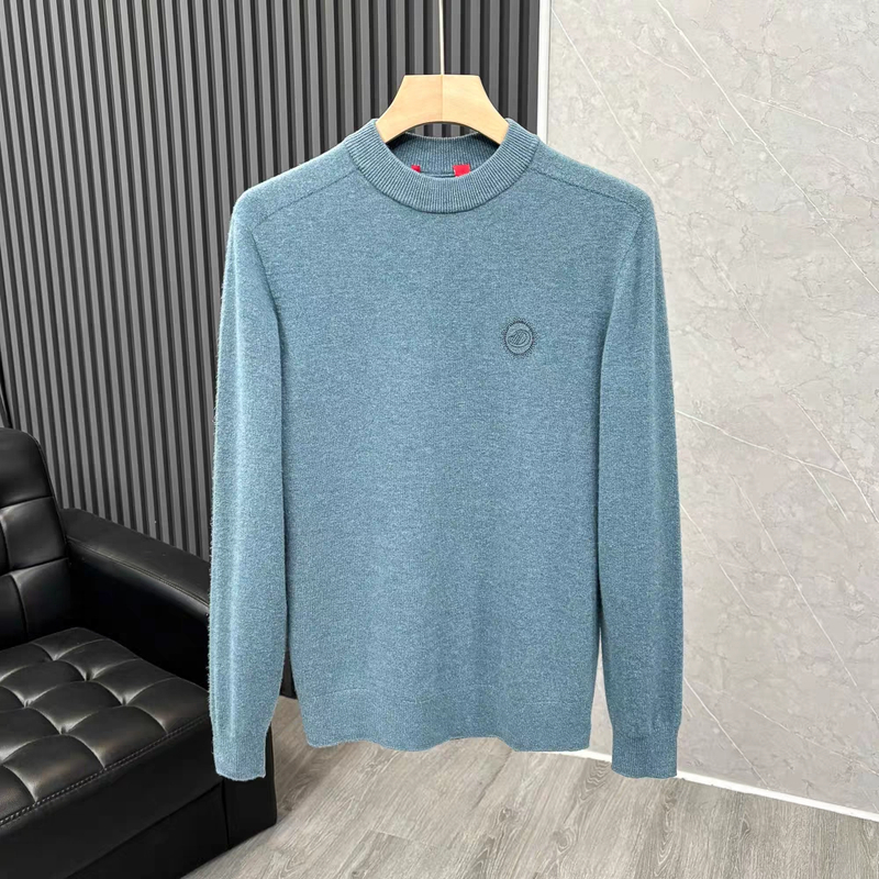 长袖100绵羊毛针织衫男秋冬季新款韩版中青年男士毛衣
