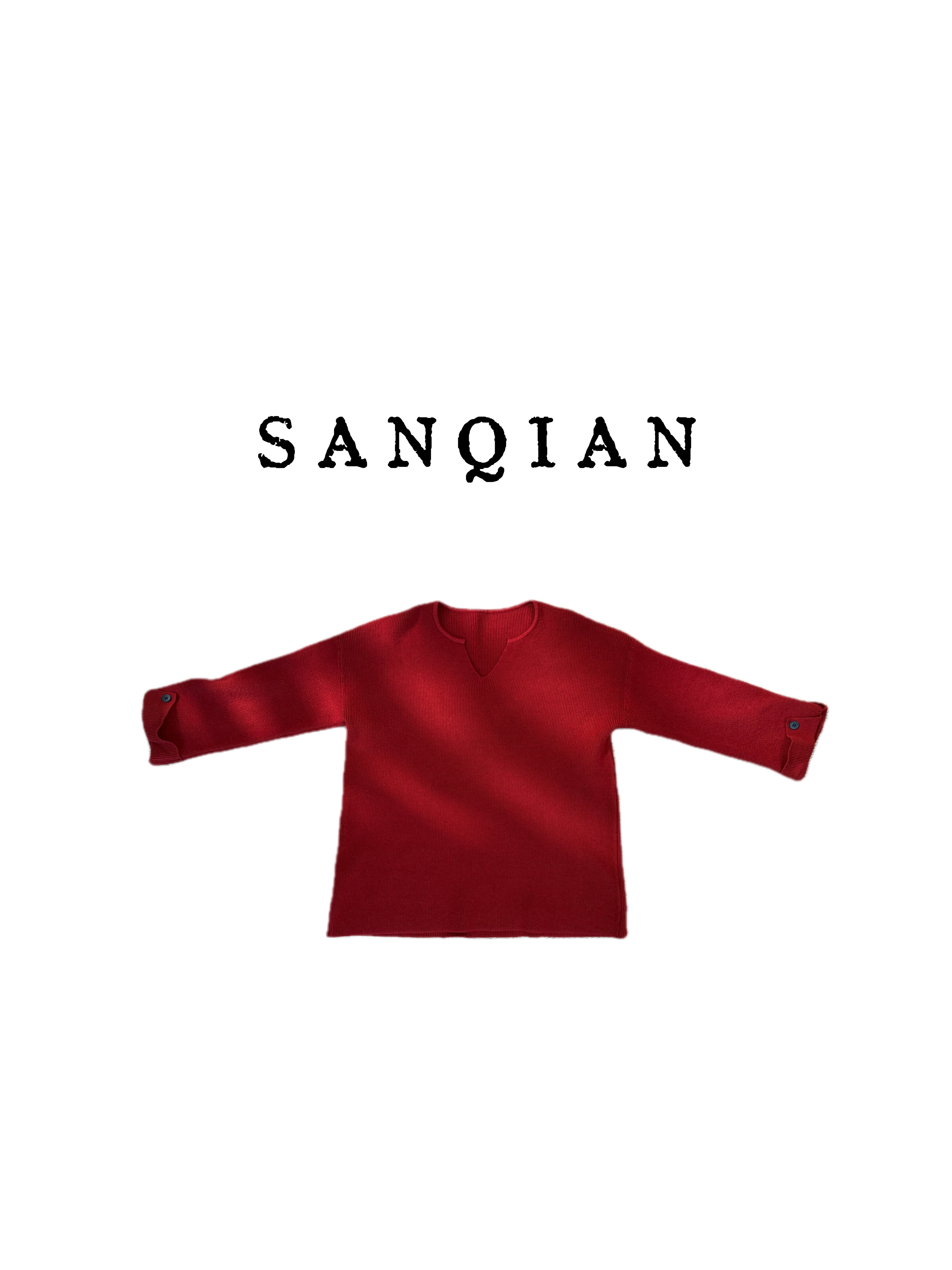 SANQIAN ｜秋冬老钱风羊毛重磅休闲高级感针织长袖上衣女A21245