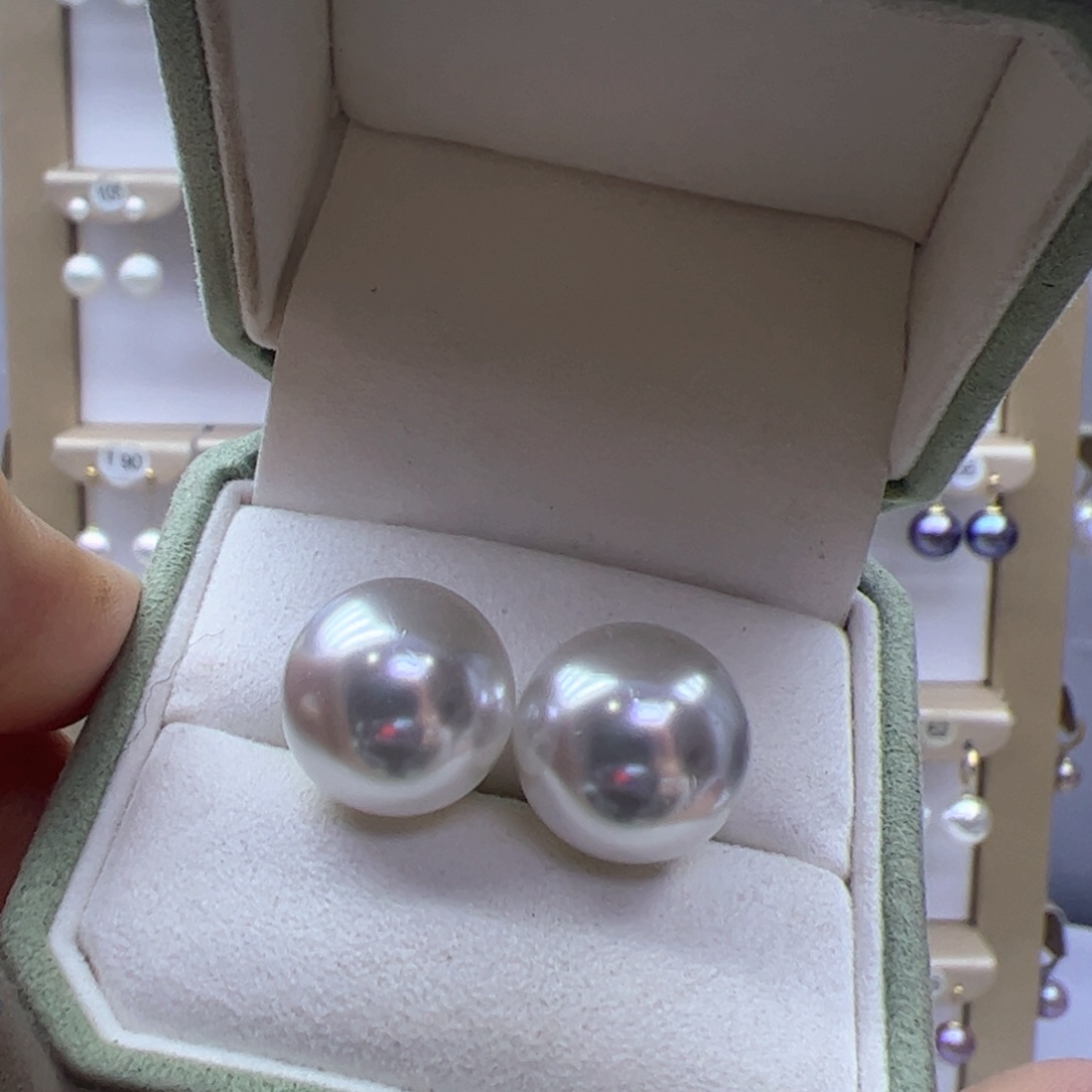淡水珍珠耳饰银S925镶嵌