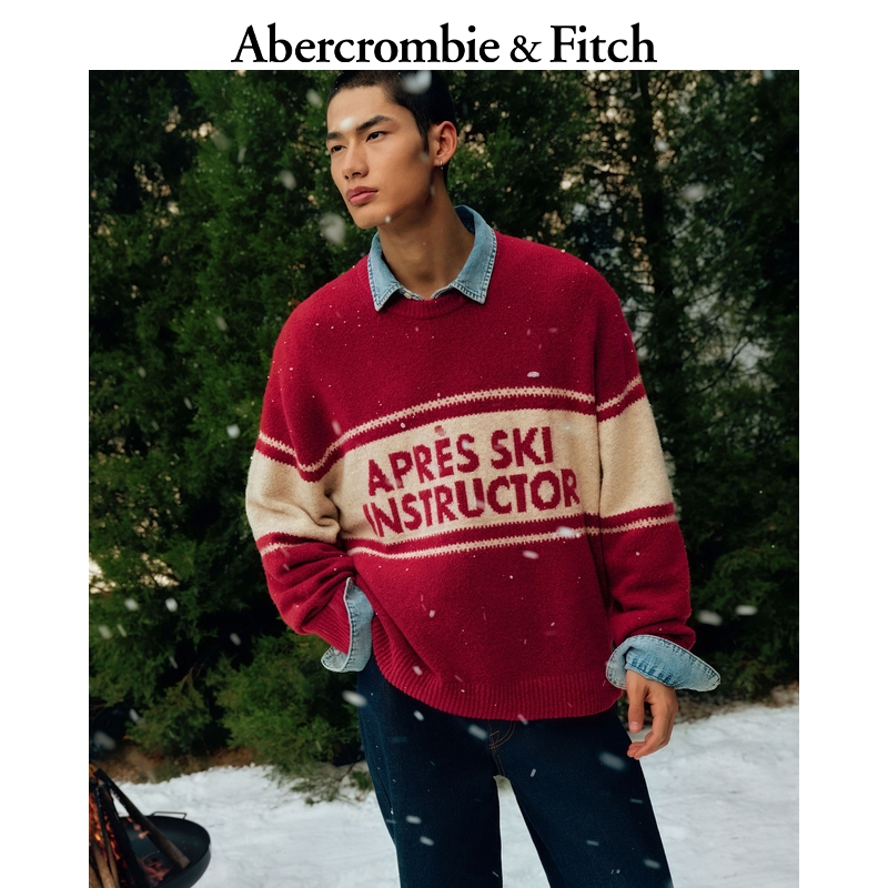 AF美式舒适印花图案毛衣针织衫25秋冬新款男装女装120-5240