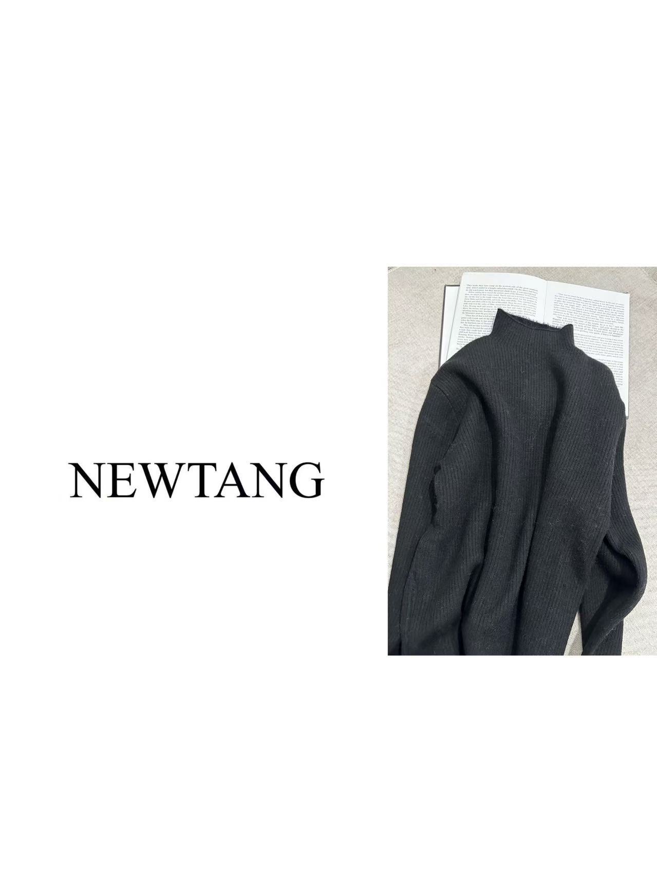 【纯色打底】028加厚套头休闲针织打底毛衣上衣  黑色