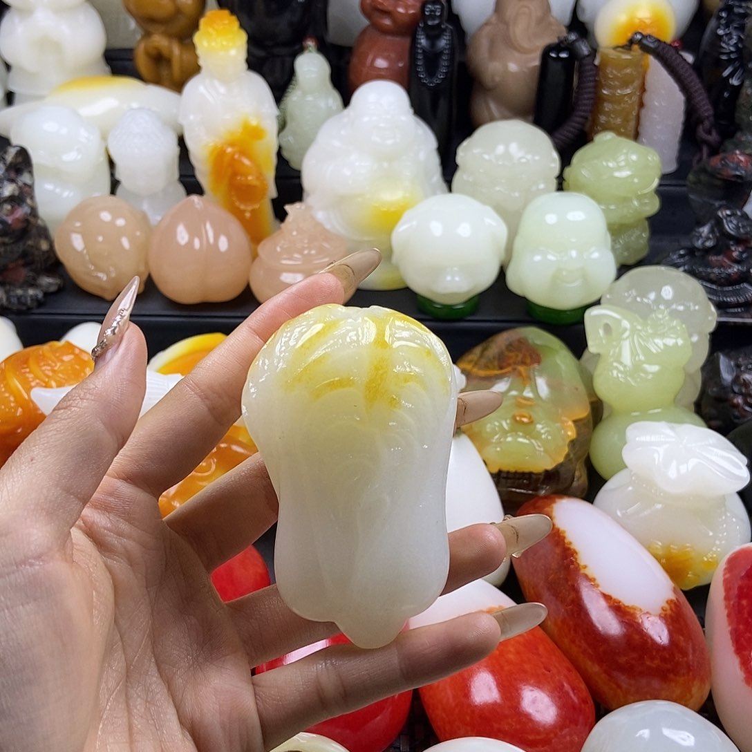 无花朵原石雕刻把件