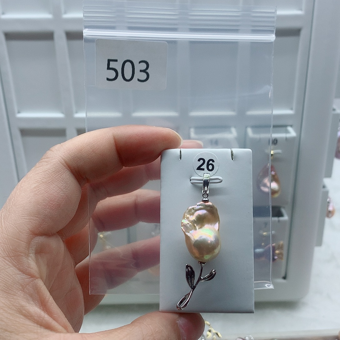 吊坠(不含链)淡水珍珠合金