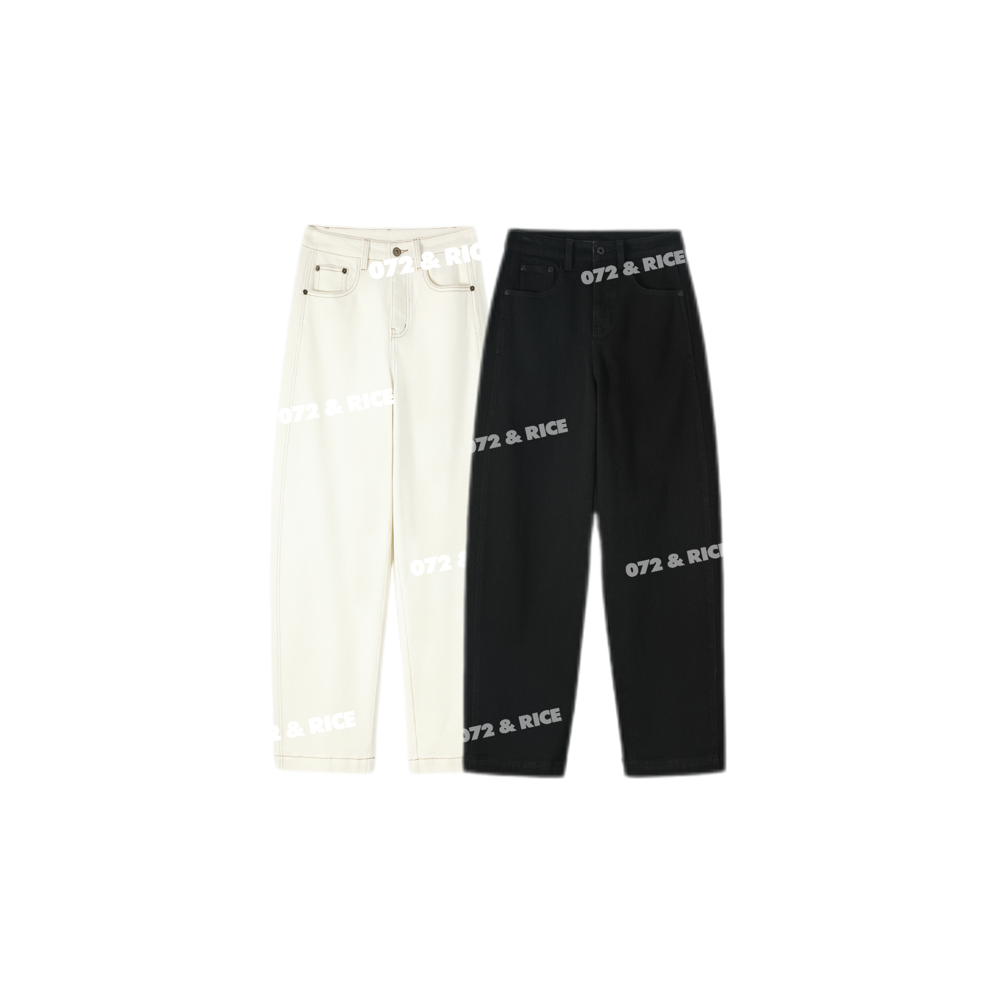 072 & RICE【超越2.0】秋季休闲立体裁剪轮廓牛仔长裤 N-32FK02