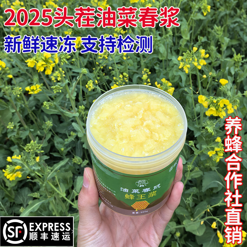 2025新鲜头茬油菜蜂王浆 蜂皇浆蜂乳浆油菜春浆 速冻带朵状王浆