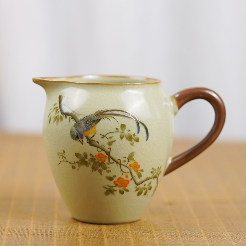 公道杯黄汝喜上眉梢开片