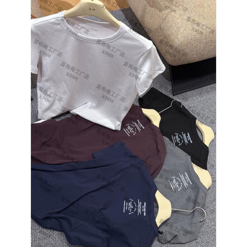 XMM.【早秋背后字母短袖T】时尚百搭潮流显瘦洋气宽松夏季休闲G6069