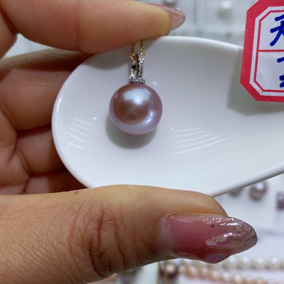 淡水珍珠吊坠(赠链)银S925镶嵌