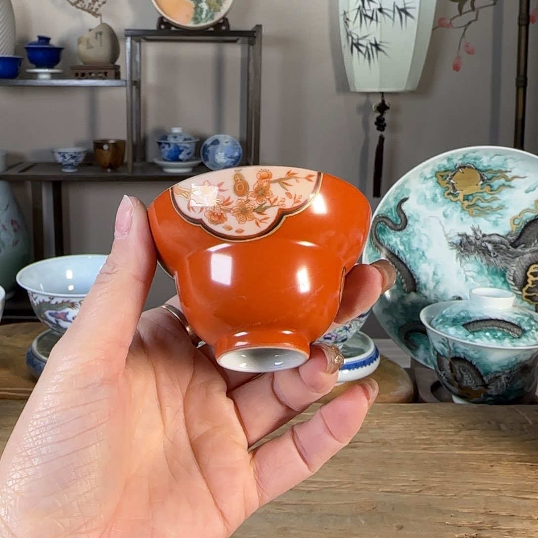 杯景德镇陶瓷柴烧多人