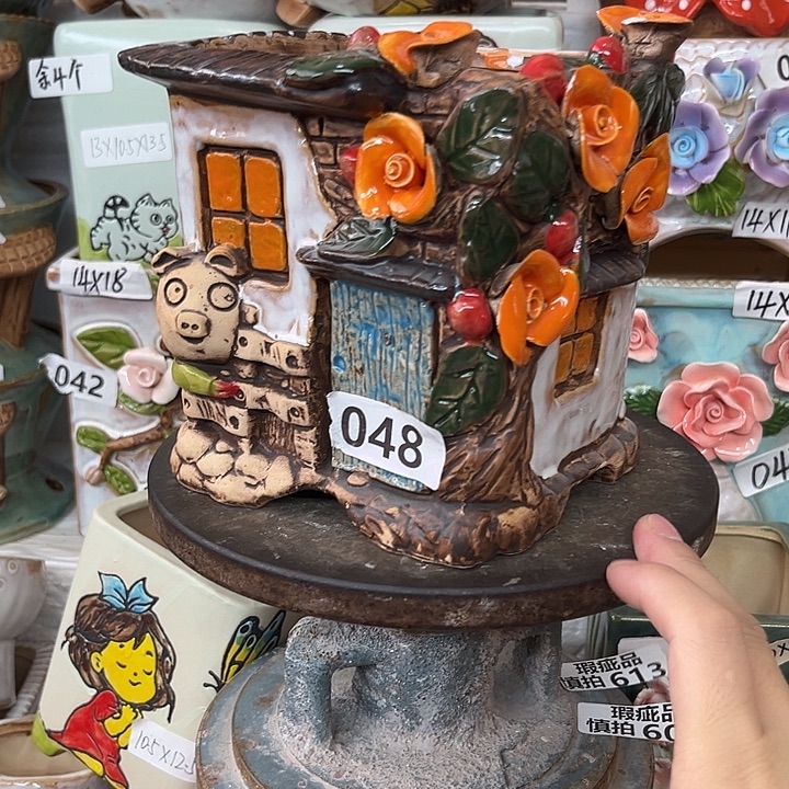 紫砂花盆粗陶材质多肉花盆