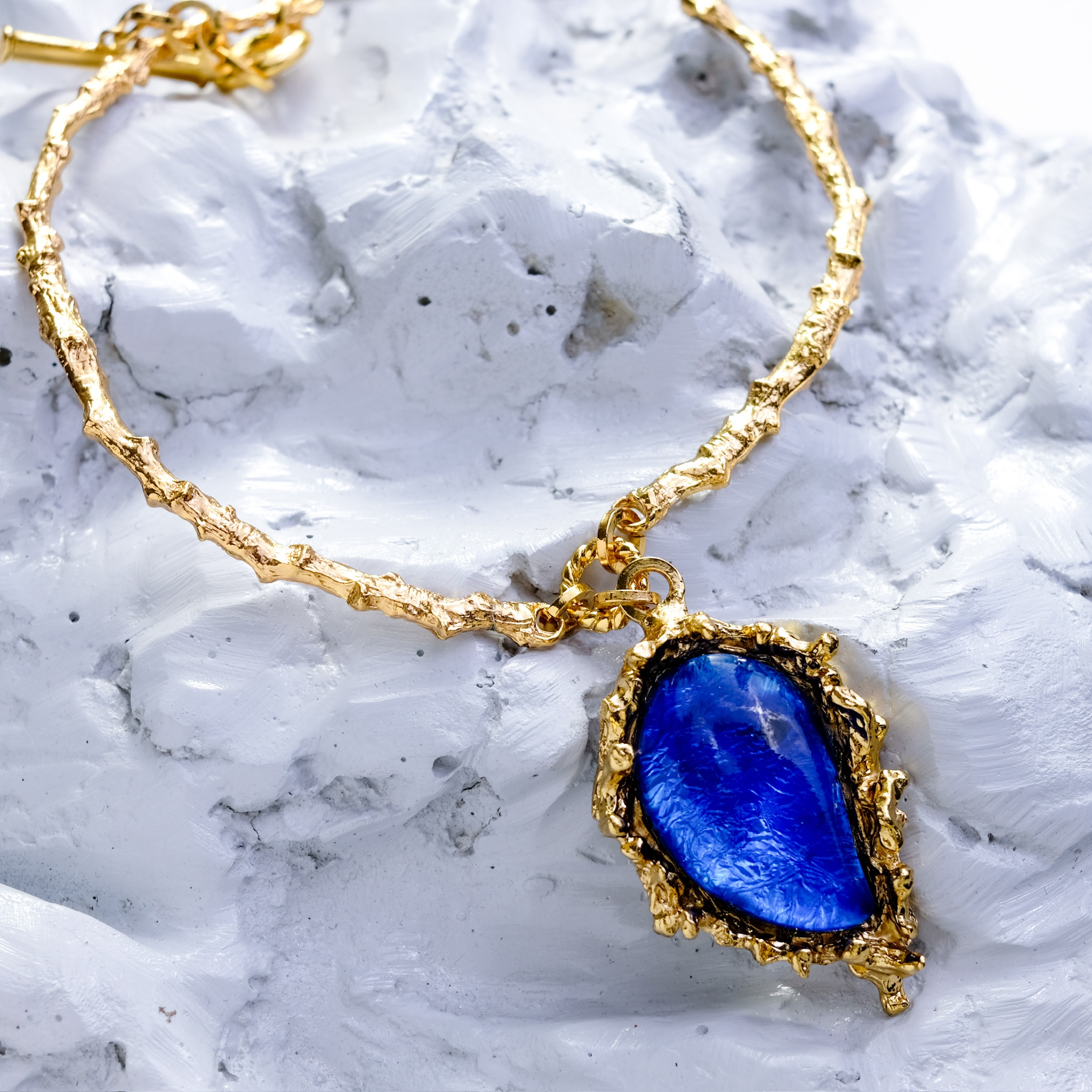 铜合金项链 gavilane 蓝色项圈 明星杂志同款