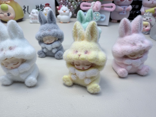 植绒云梦小兔萌粒diy