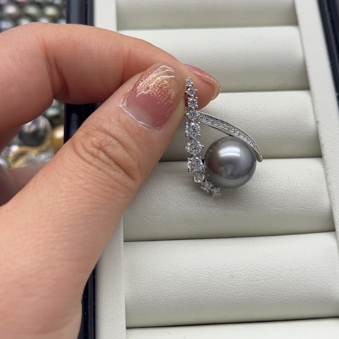 吊坠(不含链)海水珍珠银S925镶嵌