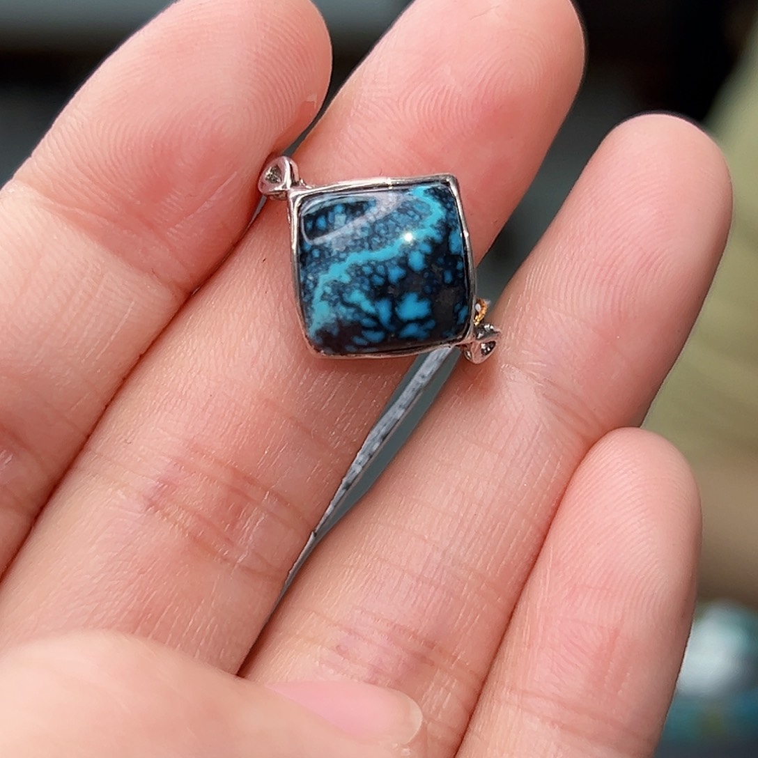 绿松石珠宝奇石银S925镶嵌