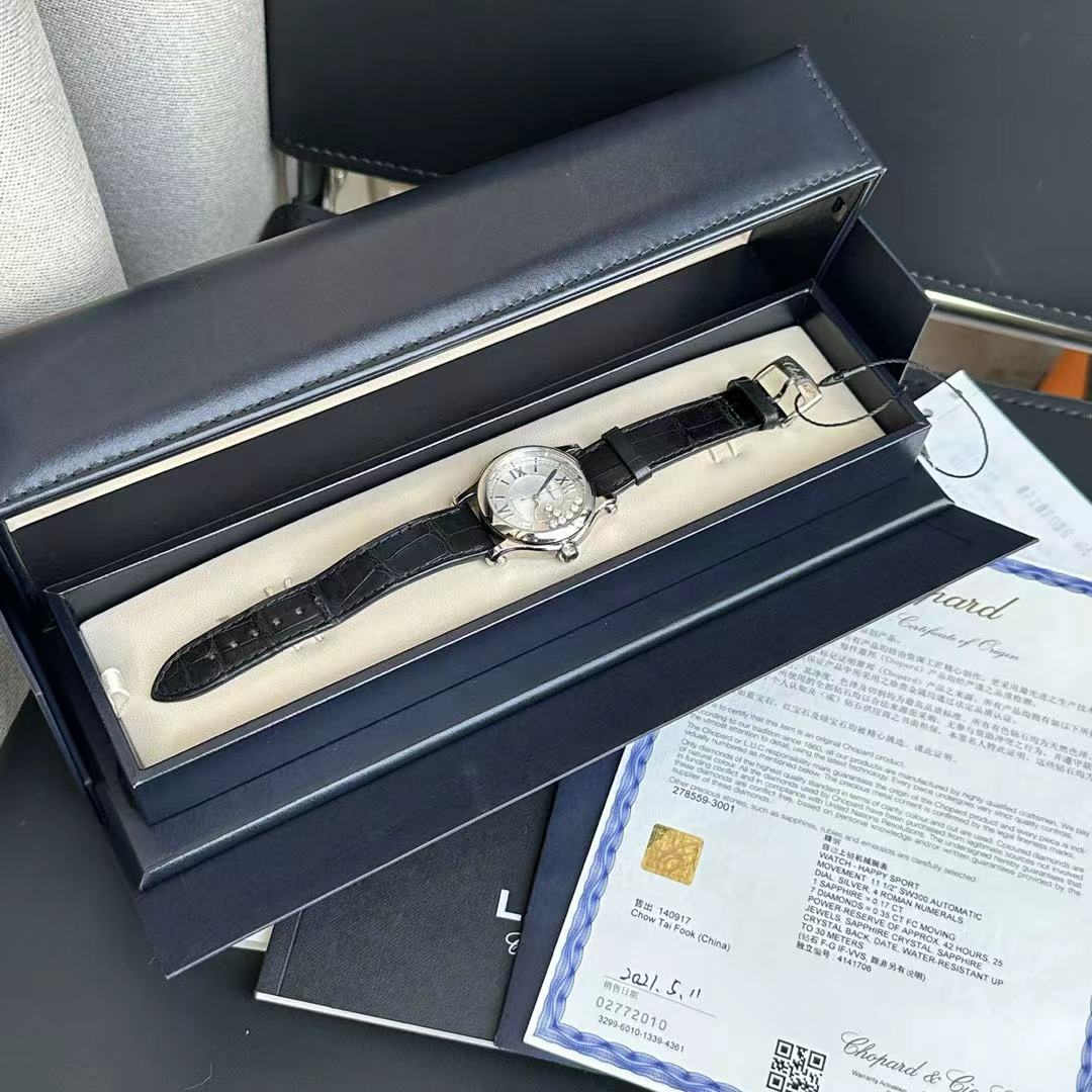 99新 Chopard/萧邦 快乐钻石278559-3001 自动机械手表 36mm