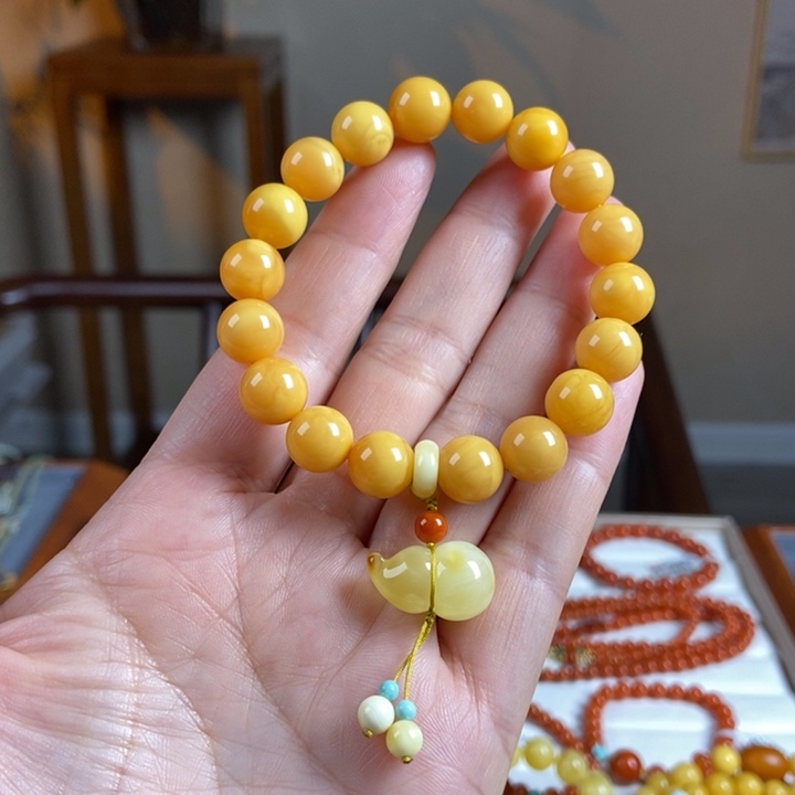 琥珀手链未镶嵌蜜蜡手串10