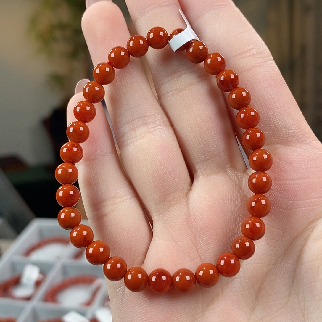 南红玛瑙未镶嵌手串原矿6mm