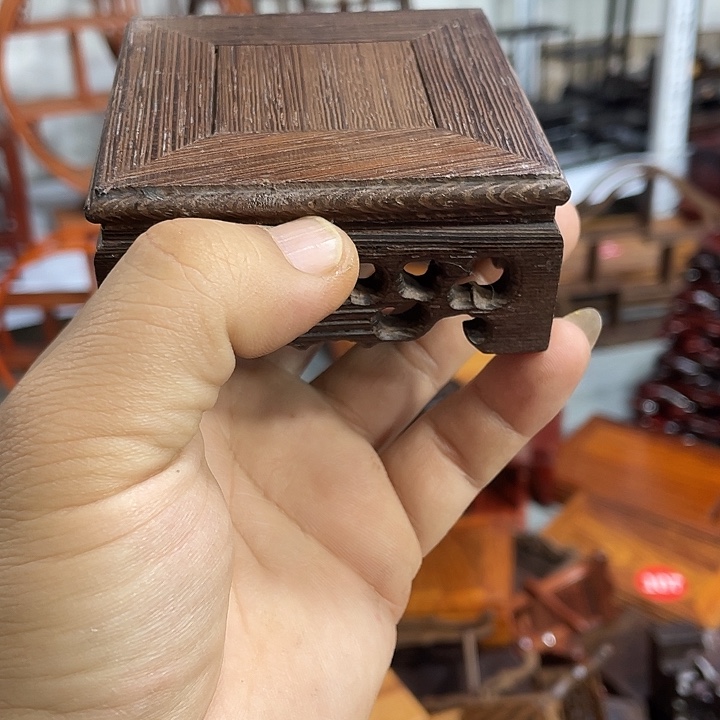 香榧木红木底座工艺品8公分