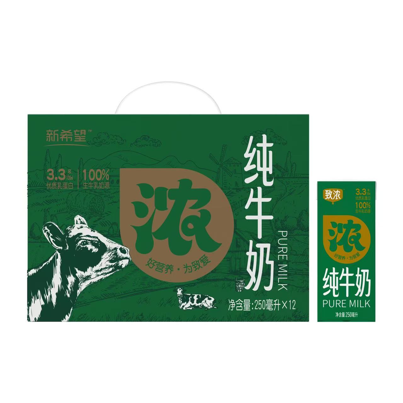 新希望白帝致浓纯牛奶250ml*12