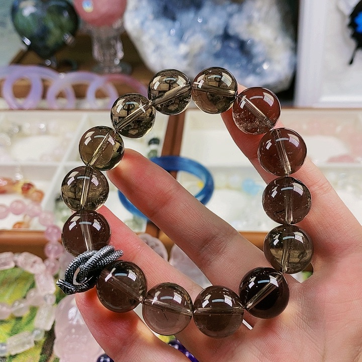 水晶手链未镶嵌天然茶水晶手链