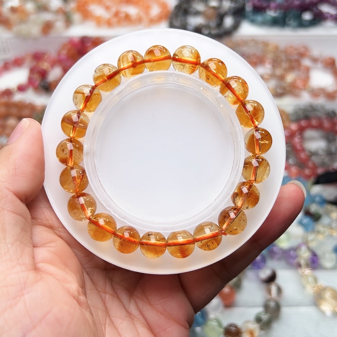 水晶手链未镶嵌黄塔晶手链9mm