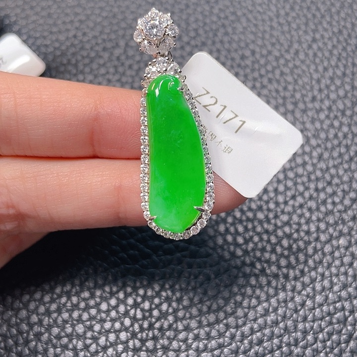 翡翠银S925镶嵌吊坠(不含链)