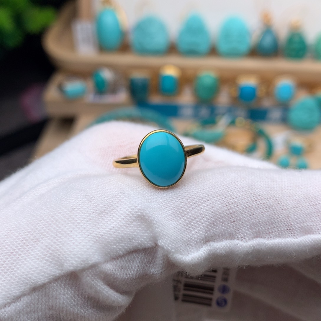 绿松石珠宝奇石18K金镶嵌