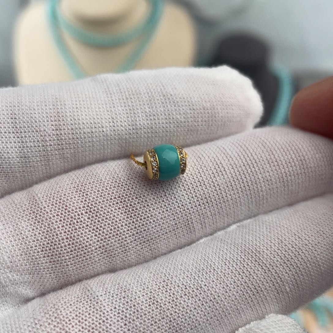 绿松石手链18K金镶嵌汉堡珠卡6