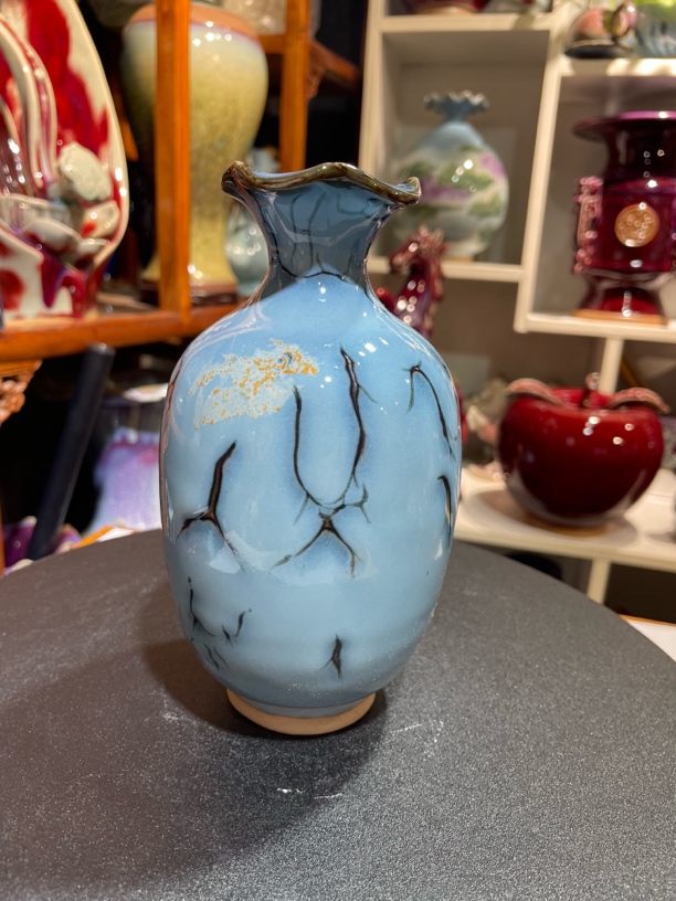 瓷片荷口小花器装饰品