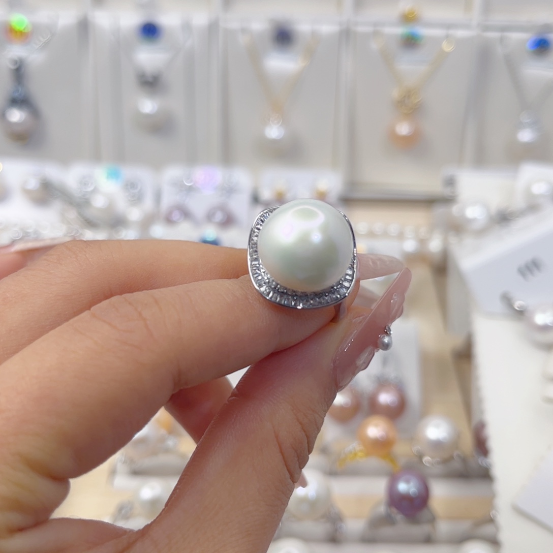 未镶嵌戒指淡水珍珠13+