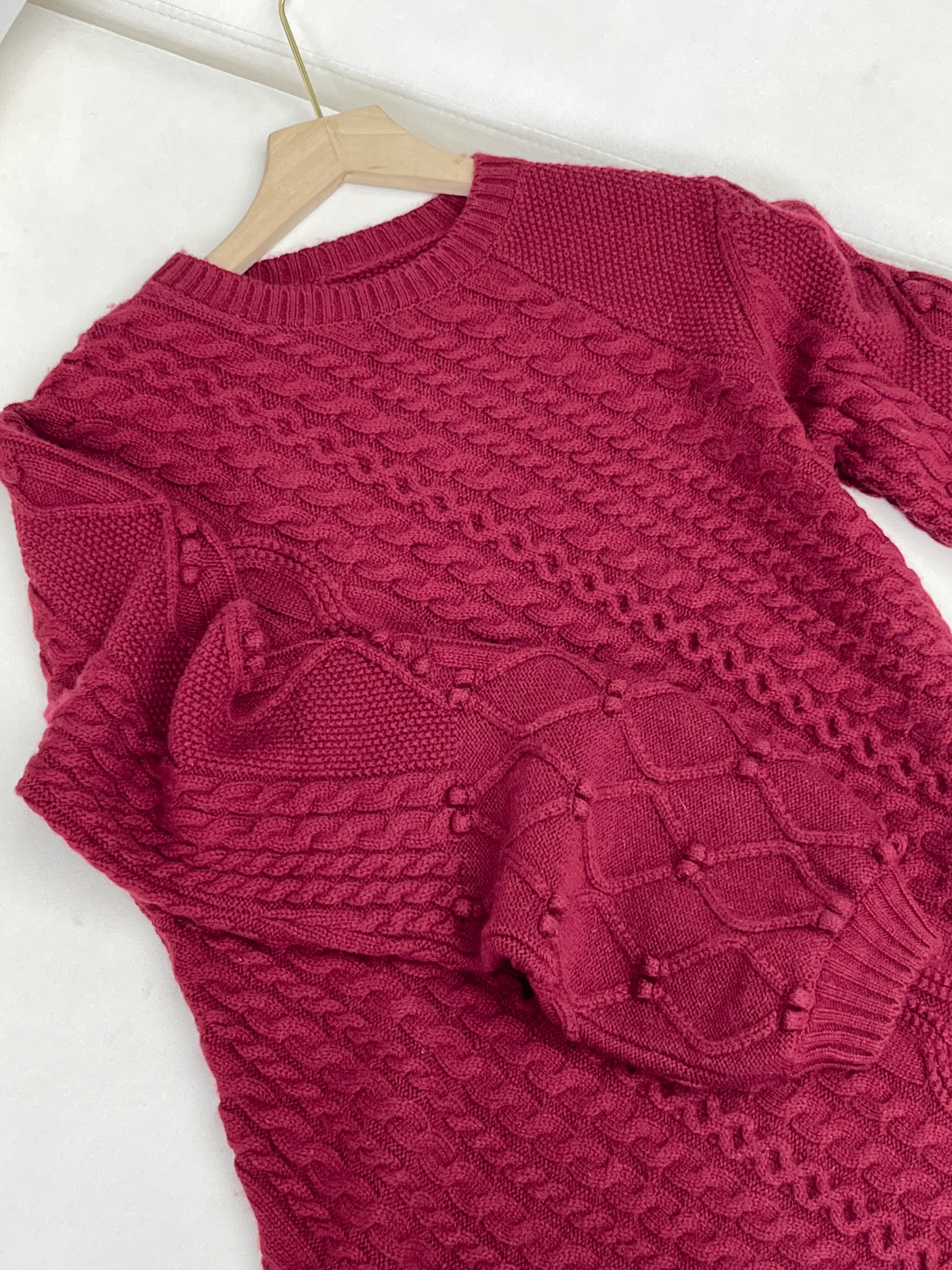 15女款宽松型纯色毛针织衫-W804069