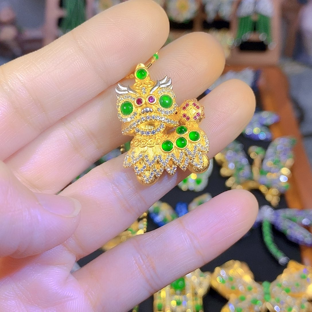 吊坠(不含链)银S925镶嵌翡翠