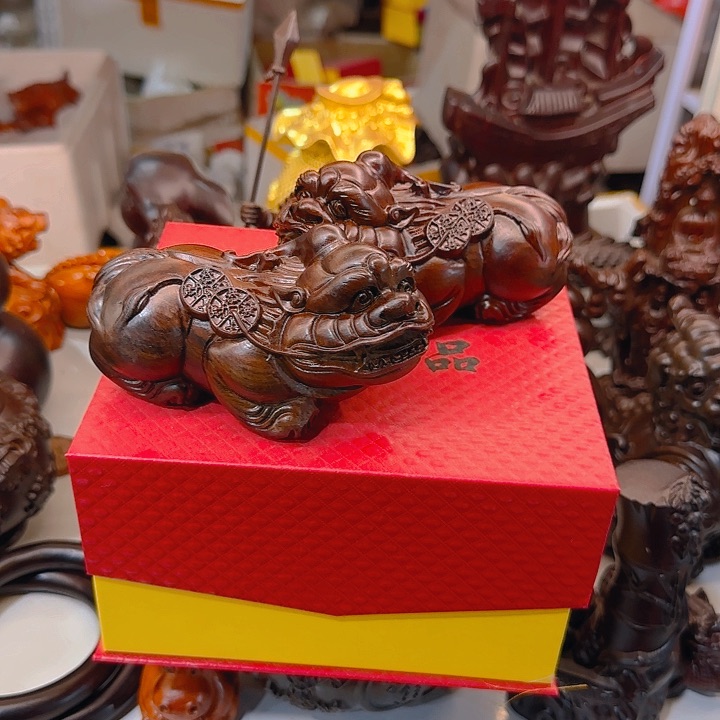 木黑檀木12貔貅一对配礼盒