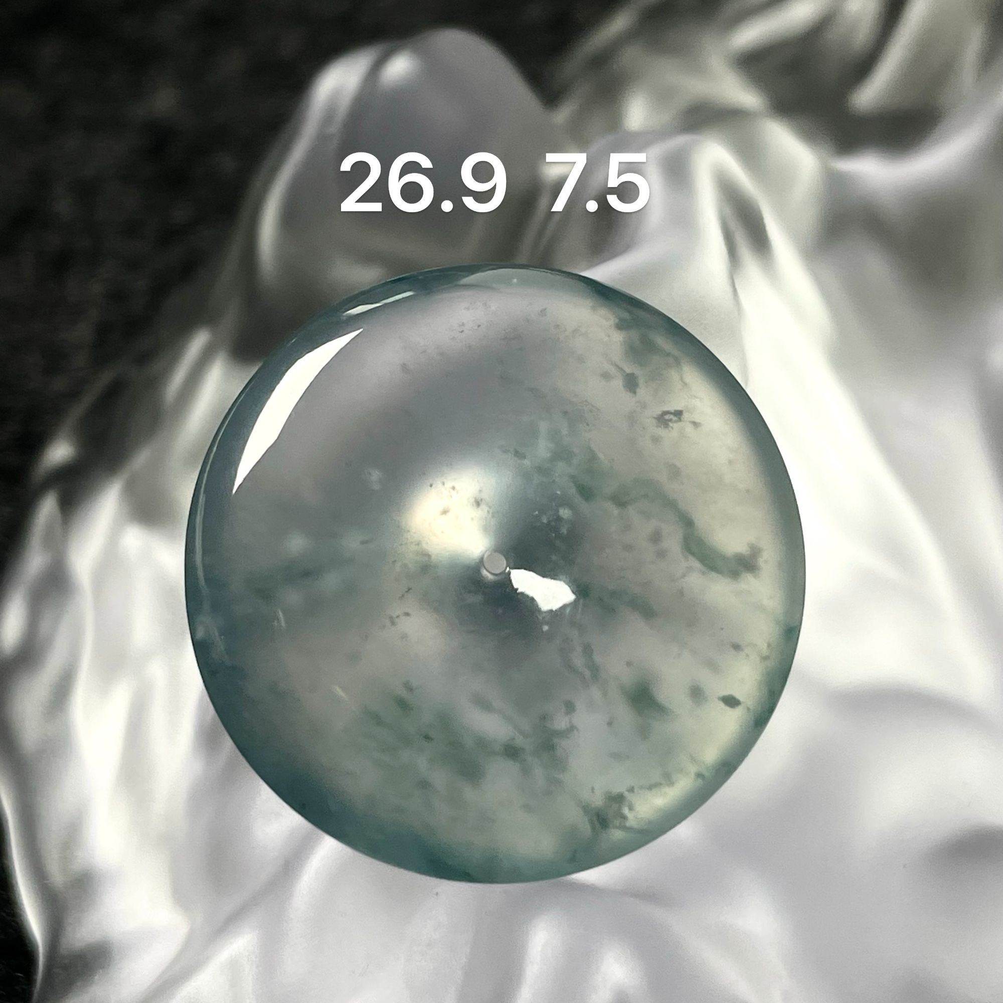 天然a货缅甸翡翠玻璃种飘花平安扣吊坠