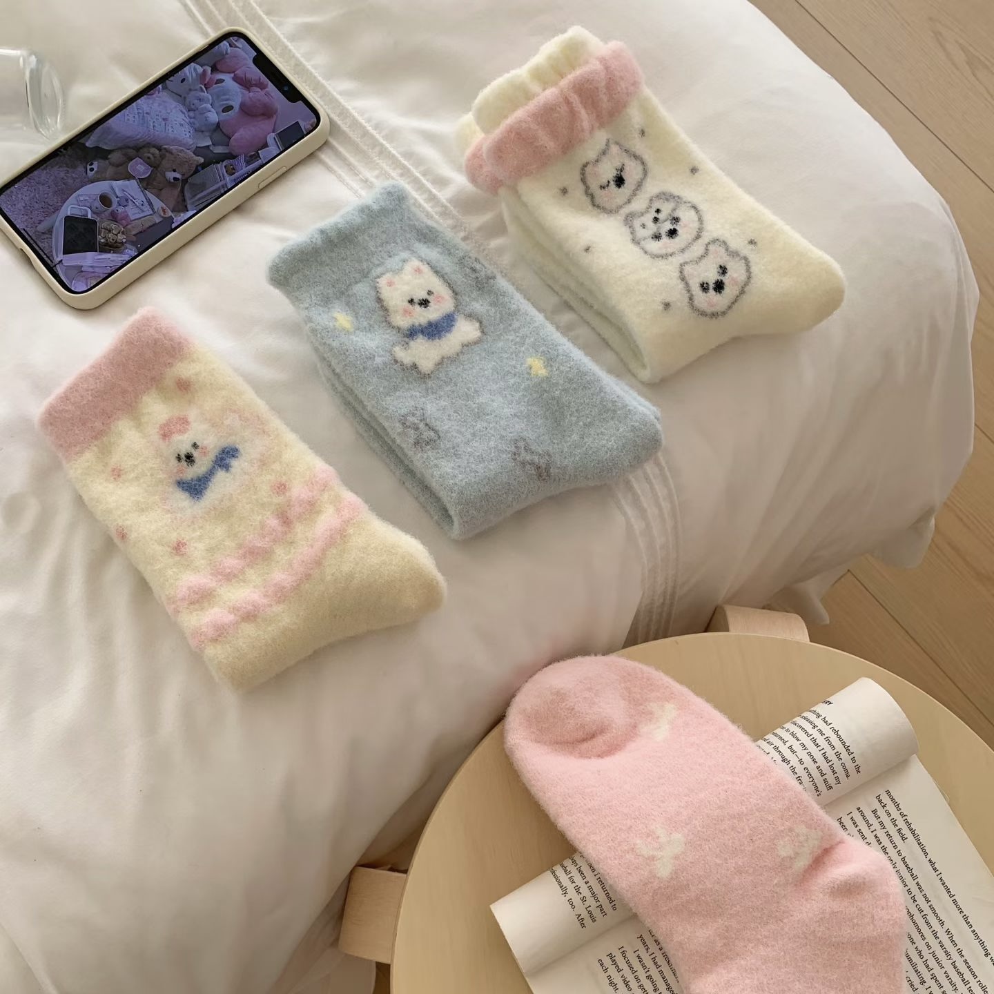 【直播间代拆】【复制单】韩系印花饰品中长筒常规款秋冬款女袜