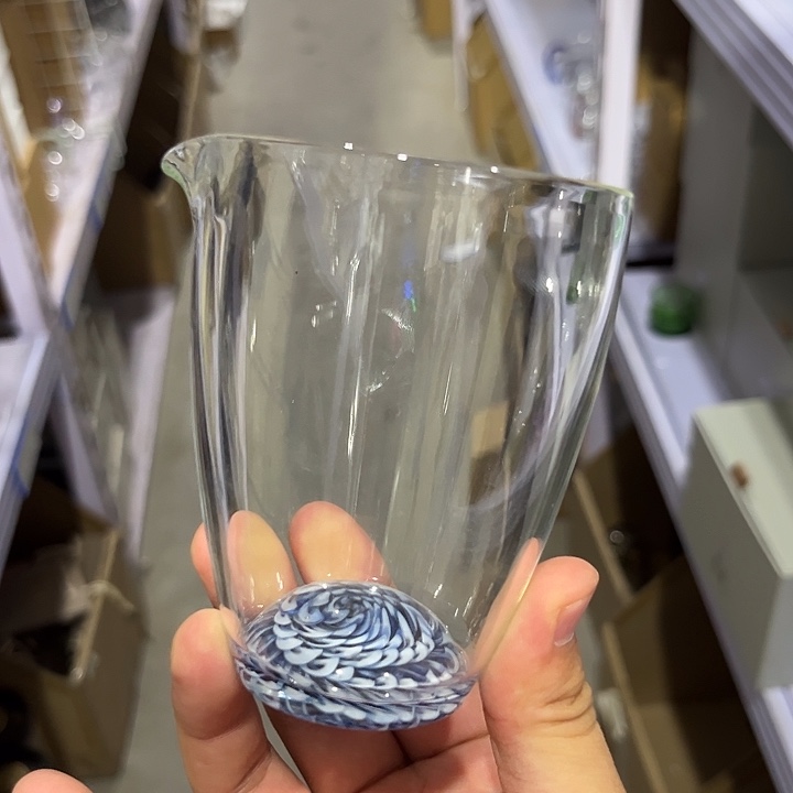 玉见 花开公杯 青花