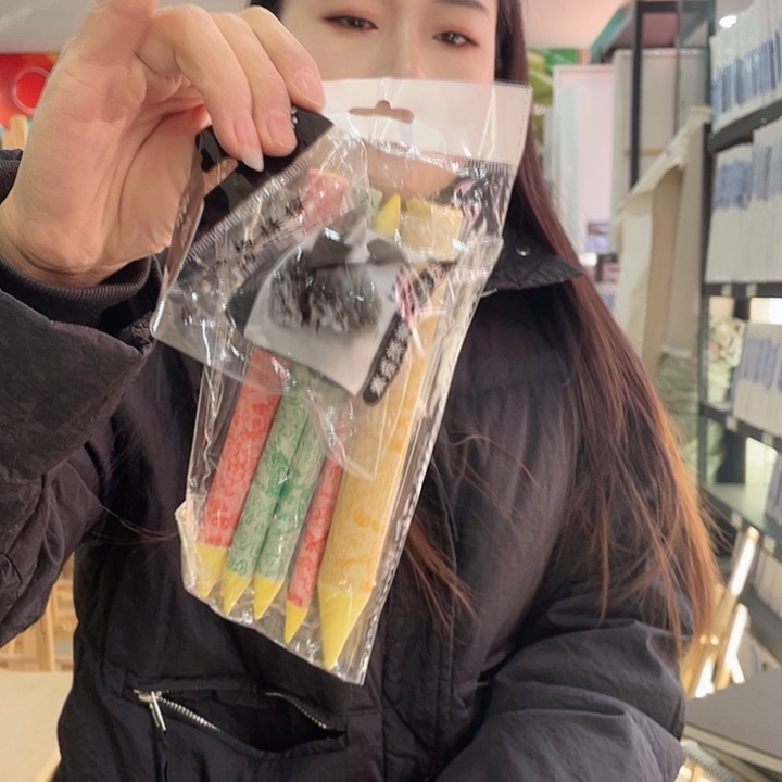 6支装彩色纸擦笔+黑色揉擦棉大号 各一个