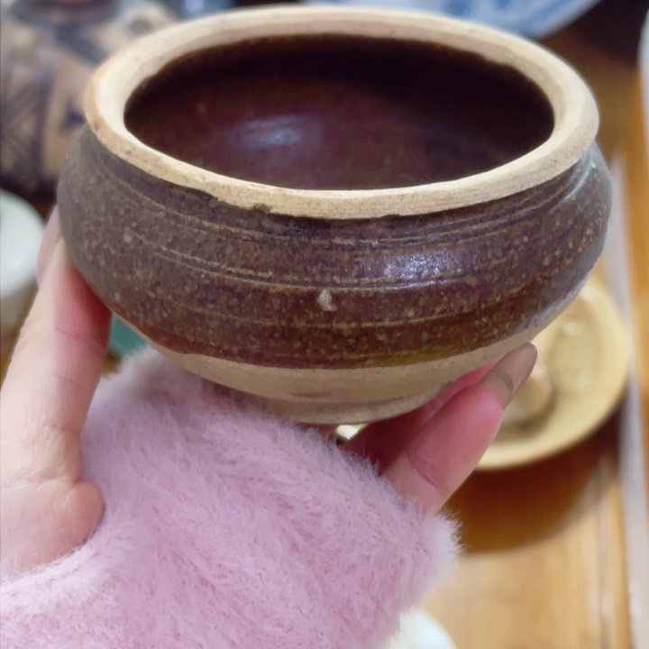 瓷片加****彤青花罐子一件完整