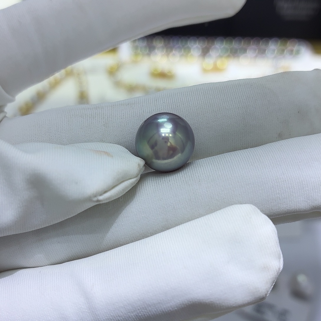 淡水珍珠银S925镶嵌裸珠11-12